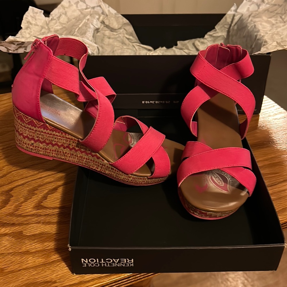 Kenneth Cole Reaction Girl Hot Pink wedge sandal